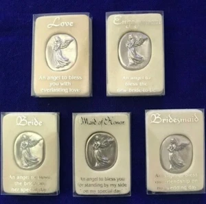 Russ Berrie ANGEL IN MY POCKET Pewter-Choose From 4 sentiments NEW (B11D) - Picture 1 of 28