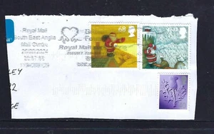 United Kingdom UK miscellaneous Christmas decimals on piece. Fine Used. FU. - Picture 1 of 1