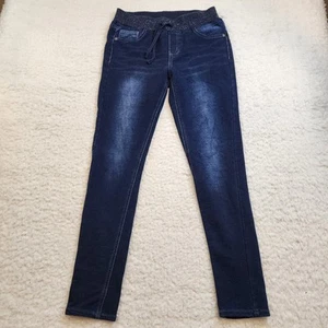 Y2K Arizona Jeans Skinny Ankle Girls 16 Reg Dark Denim Pull On Elastic Comfort - Picture 1 of 8