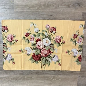Vintage RALPH LAUREN Kathleen Pillow Sham Yellow Floral Standard Sz. Flat Trim - Picture 1 of 7