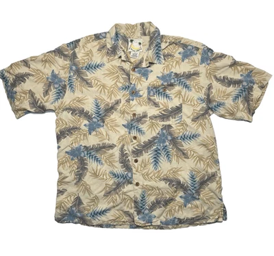 Camisa Banana Cabana 100% Seda Hawaiana Tropical Manga Corta Abotonada Para Hombre XL Foto 1 de 4