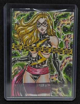 MS. Marvel Sketch Card Avengers Fleer Ultra 1/1 Very RareAftermarket - Image 1 of 3