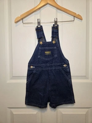 Osh Kosh B'Gosh Vintage Denim Vestbak Overalls Shortalls Sz 3T Toddler USA - Image 1 of 4