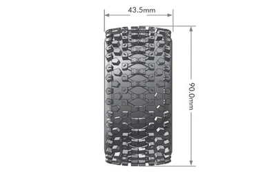 LOULT3279SB  ST-UPHILL 1/16 STADIUM TRUCK TIRES, 12MM HEX, SOFT, MOUNTED ON - Image 1 of 2