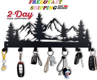 Porta llaves de metal montado en la pared ganchos para llaves soporte para llaves de pared organizador estante Foto 1 de 4
