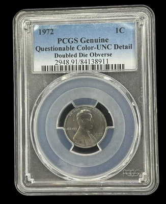 1972 Doubled Die Obverse PCGS UNC Details Double Error DDO Lincoln Cent Penny - Image 1 of 2