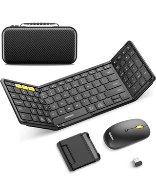 Samsers Foldable Bluetooth Keyboard and Mouse Combo 2.4G+Dual BT Full Sz. Travel - Image 1 of 4