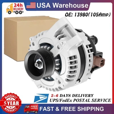 Alternator For Honda Accord 2003-2007 Element 2003-2011 2.4L 13980 11503 105Amp Foto 1 de 4