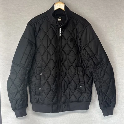 G-Star Raw Quilted Bomber Jacket Adult Small Black Full Zip Puffer Meefic Batt  - Image 1 of 4
