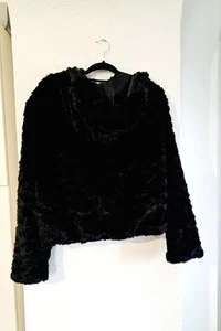 Schöne fake fur Jacke mit Kaputze Gr. 40-42 schwarz edel!!! - Bild 1 von 5