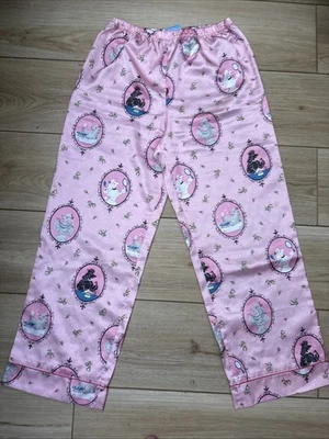 Parte inferior de pijama caniche satinado rosa Nick & Nora niñas L-12 raro Foto 1 de 4