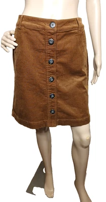 Minifalda Cabi University Pana Caramelo Marrón Botón Frontal Talla 4 Bolsillos T22 Foto 1 de 4