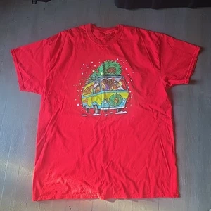 Scooby-Doo Weihnachten TShirt. Erwachsene Größe XXL Rot Neu ohne Etikett. F - Bild 1 von 5