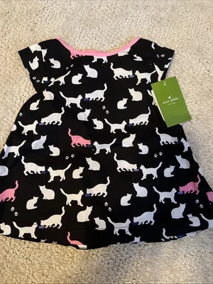 NWT Kate Spade Designer Multicolor Girls Baby Toddler Cat Dress Sz 12 Months - Image 1 of 4