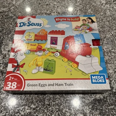 Dr. Seuss Mega Bloks Blocks Green Eggs & Ham Train Building Construction Set New - Image 1 of 4