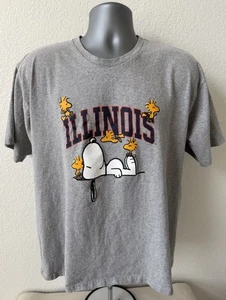 Vintage Snoopy NCAA Fighting Illini Illinois T-Shirt Men’s Large - Picture 1 of 5