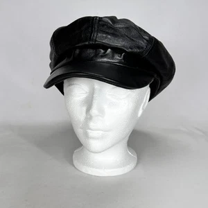 Wilson Cuero Pelle Studio Cuero Negro Gorra de Newsboy Hombres Boina Sombrero con Visera - Imagen 1 de 16