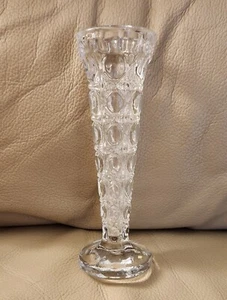 Vintage Precious Memories Clear Lead Crystal Bud Vase 6 Inch Tall Elegant  - Picture 1 of 4
