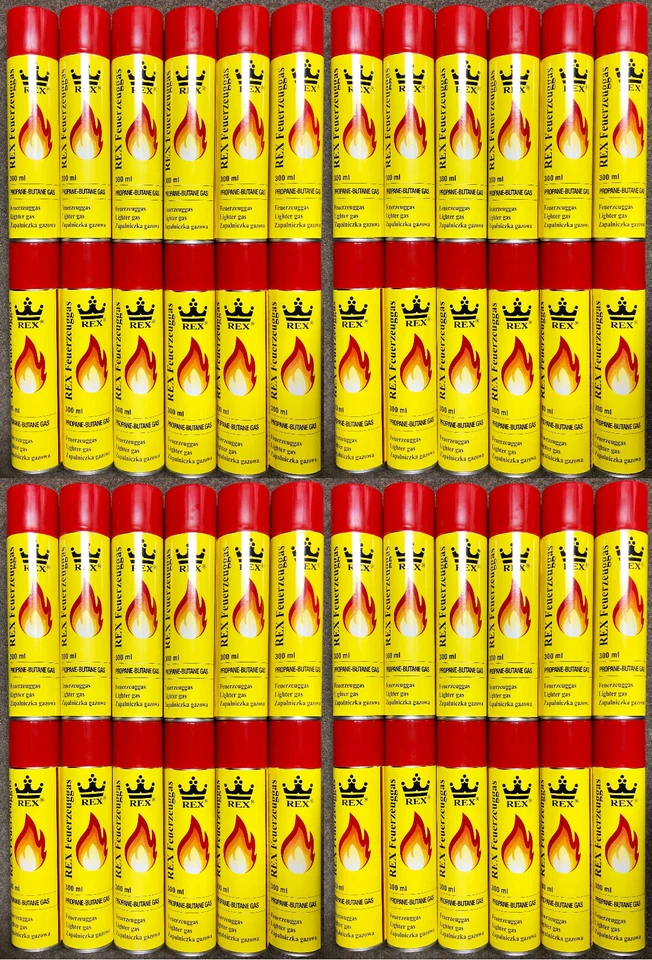 # 8x Universal Feuerzeug Gas Butan 300ml Feuerzeuggas NachfÃ¼llgas Rex