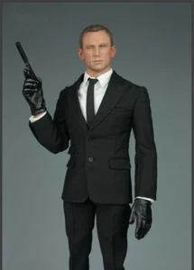 1/6 Male Black Secret Service Suit For 007 James Bond 12" Figure Body Model Toy - Picture 1 of 8