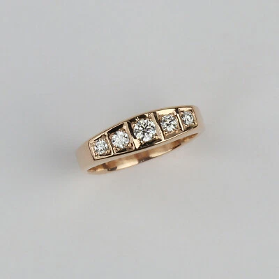 Pretty 18k Rose Gold, Diamond Women's Square Band Ring Size 6.5 - Image 1 of 2