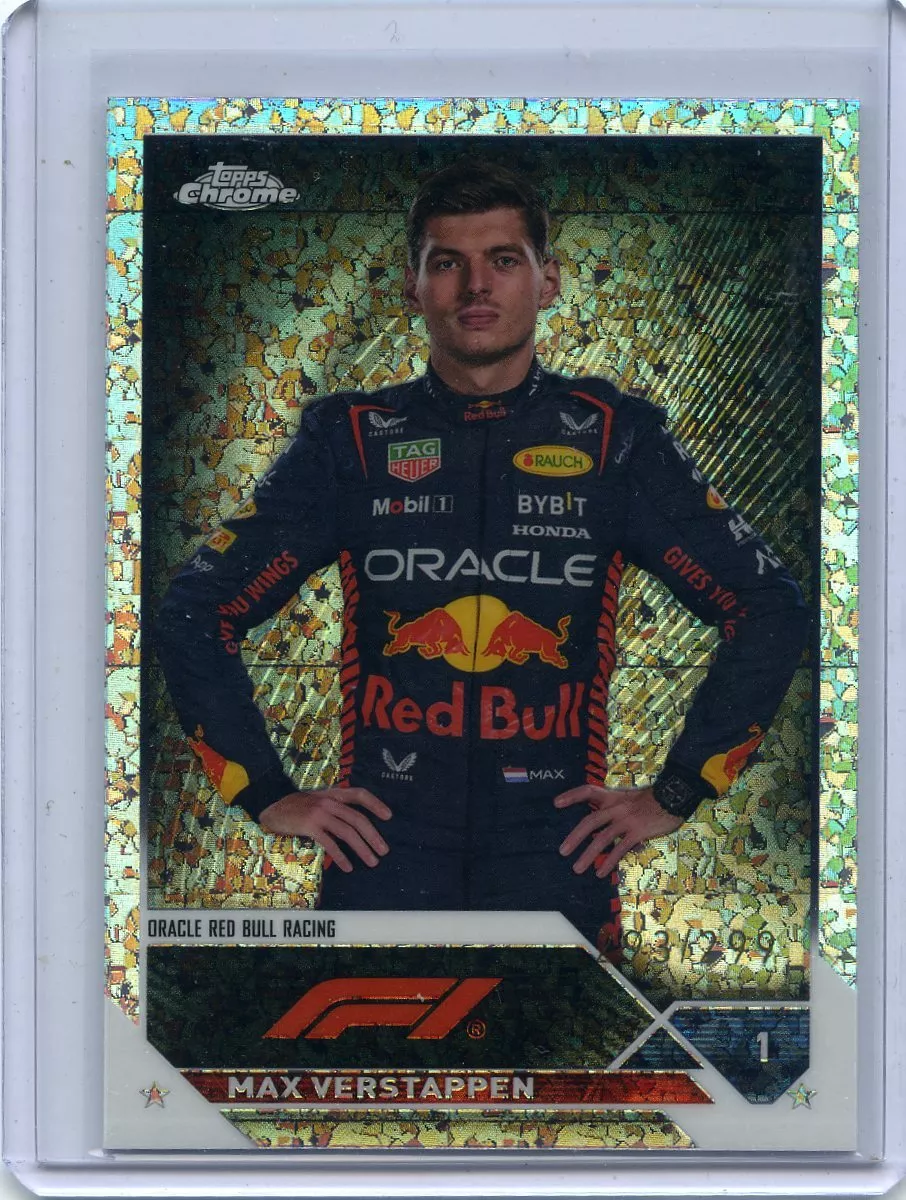 2023 Topps Chrome F1 Max Verstappen Mini Diamond /299 Red Bull Portrait