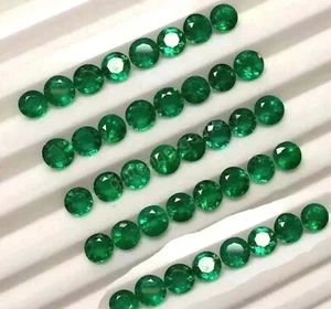 Natural Colombian Green Emerald Round 7 mm Loose IGL Gemstones Lot 15 Pcs 5MSF - Picture 1 of 2