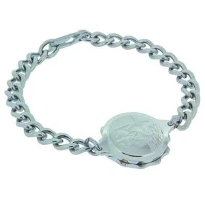Brazalete médico SOS Talismán de acero inoxidable para dama - San Cristóbal - Imagen 1 de 2