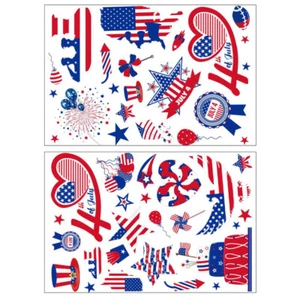 4 Sheets Independence Day Stickers Electrostatic Clings for Wall - Afbeelding 1 van 12