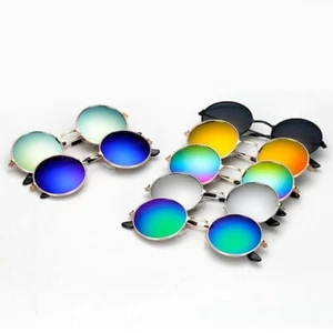 Fashion Men Women Unisex Round Sunglasses Circle Hippie Steampunk Retro Glasses - Picture 1 of 18
