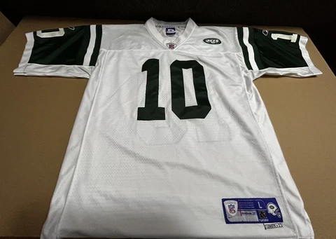 New York Jets Chad Pennington Jersey Adult L Large White Sewn Mens Reebok NFL Cover