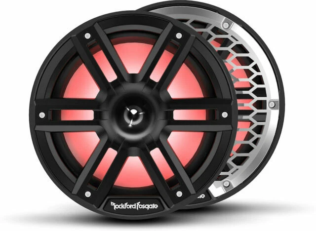 Rockford Fosgate M2-8HB Color Optix 8” Marine 2-Way Speaker System with Horn Tweeter - Black, Pack of 2