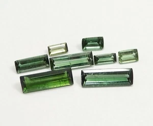 9.40 Ct Natural Green Tourmaline Cushion Cut Baguette AAA Quality Lot Loose Gems - Picture 1 of 9