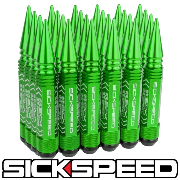 SICKSPEED 24 PIEZAS VERDE 5 1/2" LARGO ACERO TUERCAS EXTENDIDAS LLANTAS 14X1.5  Foto 1 de 1