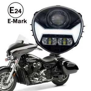 LED Headlight Assembly DRL High Low Beam For Yamaha V STAR 1300 XVS 1300A 1300CT - Picture 1 of 14
