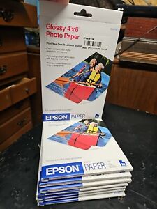 8 NEW SEALED Epson Glossy Photo Paper 4" x 6" ,  20 Sheets X 8 