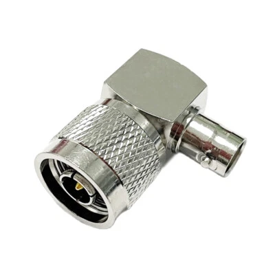 1PC N type Male to BNC Female Jack RF Coax Adapter Connector Right Angle Nickel - Image 1 of 4