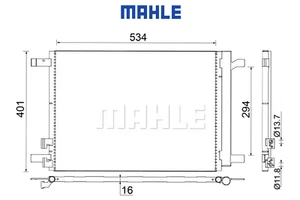 MAHLE BEHR ARIA CON CONDENSATORE ADATTO AUDI A3 S3 8V 2012- 5Q0816411BF 5Q0816411BE - Foto 1 di 4