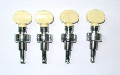 4 string banjo tuning pegs, Chrome plated with Laser, Acrylic Ivory, 328CX-BI-4P - Image 1 of 3