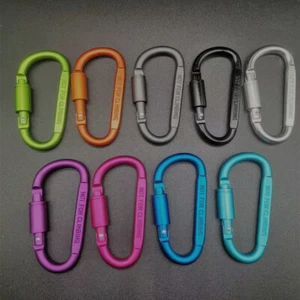 Heavy Duty 8CM Carabiner Clip Hook D-Ring Screw Lock Outdoor  Buckle 50KG 1-10x - Picture 1 of 1