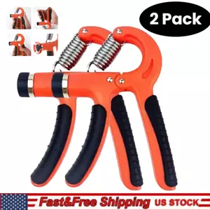 2 Hand Grip Strengthener Power Trainer Gripper Strength Adjustable Gym Exerciser - Picture 1 of 6
