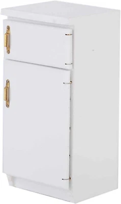1:12 Simulazione Frigorifero Bianco in Legno Modello Cucina Casa Bambole Mobili  - Immagine 1 di 4