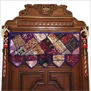 38" Cotton Handmade Door Hanging Toran Vintage Embroidered Patchwork Topper - Picture 1 of 7