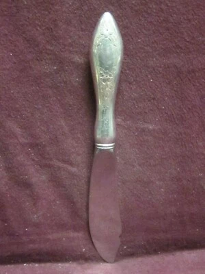 CUCHILLO DE MANTEQUILLA MAESTRO MANGO HUECO SEÑORA CLAIRE 7" redondo antiguo Sterling Stieff Foto 1 de 3