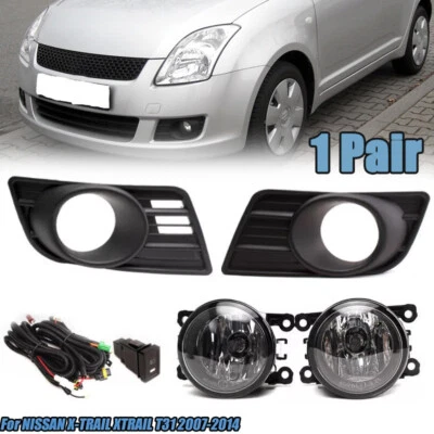 Front Fog Light + Fog lamp Bezel Cover Trim Wire Set For Suzuki Swift 2007-2010 Foto 1 de 4