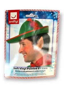 New Smiffys Soft Vinyl pointed Elf ears - Christmas Props Fancy Dress Costume - Picture 1 of 1
