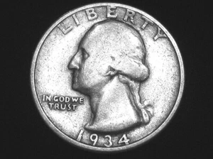 1934-D Washington Quarter --- Very Fine - Picture 1 of 12