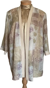 R&M Richards Women's Blouse & Cover Set 18W Floral Print Polyester - Picture 1 of 16