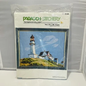 Vintage 1976 Paragon Stitchery Kit The Lighthouse at Two Lights 16” X 20” New - Picture 1 of 8