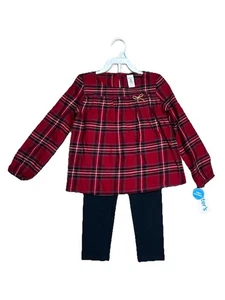 Conjunto/conjunto de 2 piezas de top y pantalones de vacaciones a cuadros rojos para niñas Carter's talla 5T nuevos con etiquetas - Imagen 1 de 6